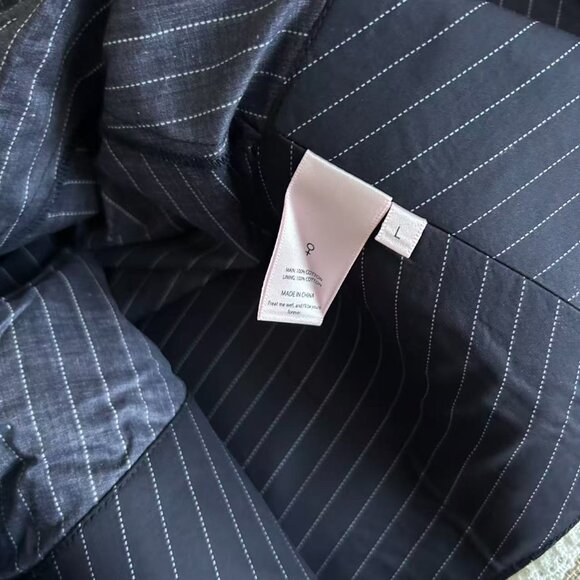 Selkie The Pinstripe Bonny Mini Dress Large Black White Lace Holiday - Picture 13 of 16